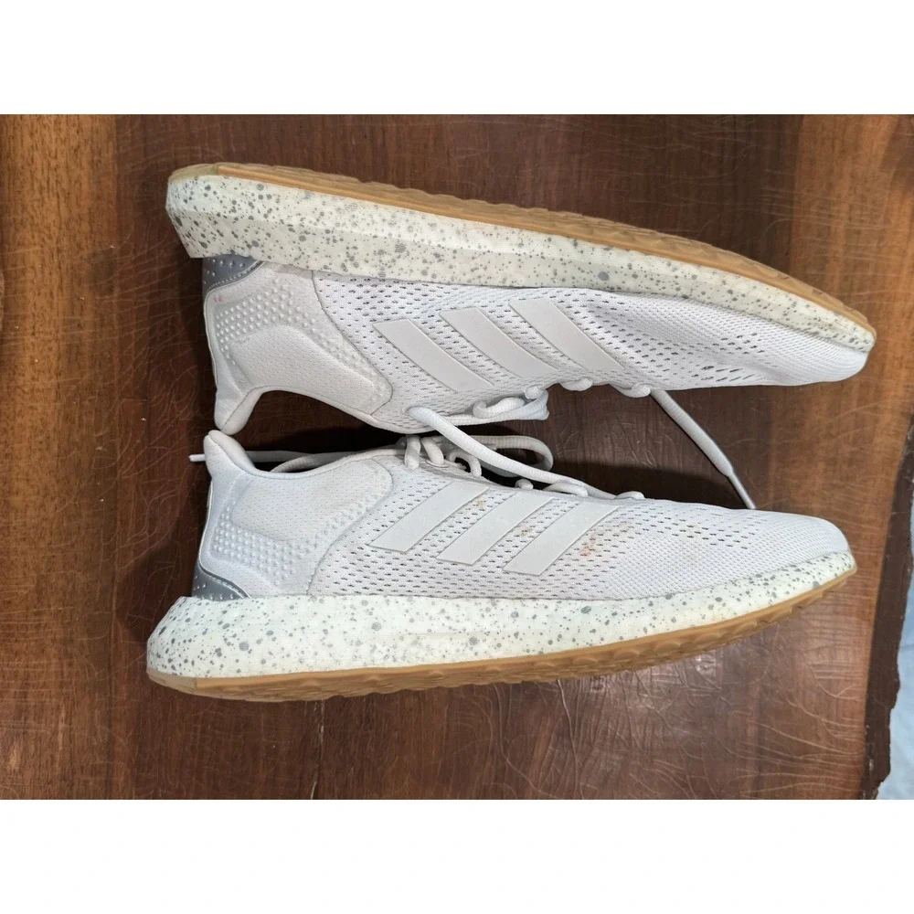 adidas PureBoost 21 Men's 8.5 White Running Shoes GZ3152 Boost Knit‎ Gum